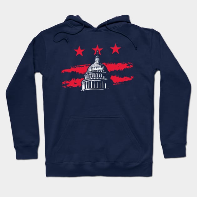 Washington DC Flag Capitol Hoodie by stayfrostybro